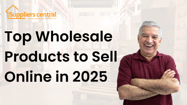 Selection of top wholesale products for 2025, including eco-friendly items, smart home gadgets, health products, and fashion accessories displayed on a modern workspace.